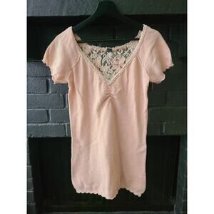 WE THE FREE light pink babydoll mini dress y2k style size M